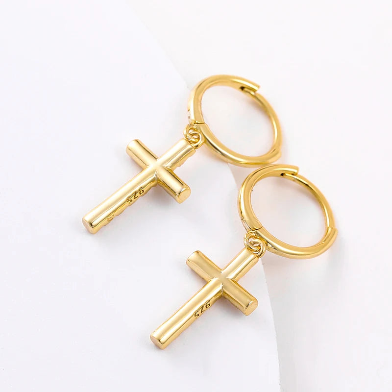 D Color Moissanite Cross Earrings