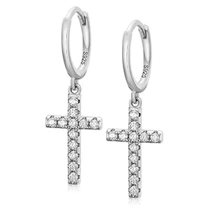 D Color Moissanite Cross Earrings