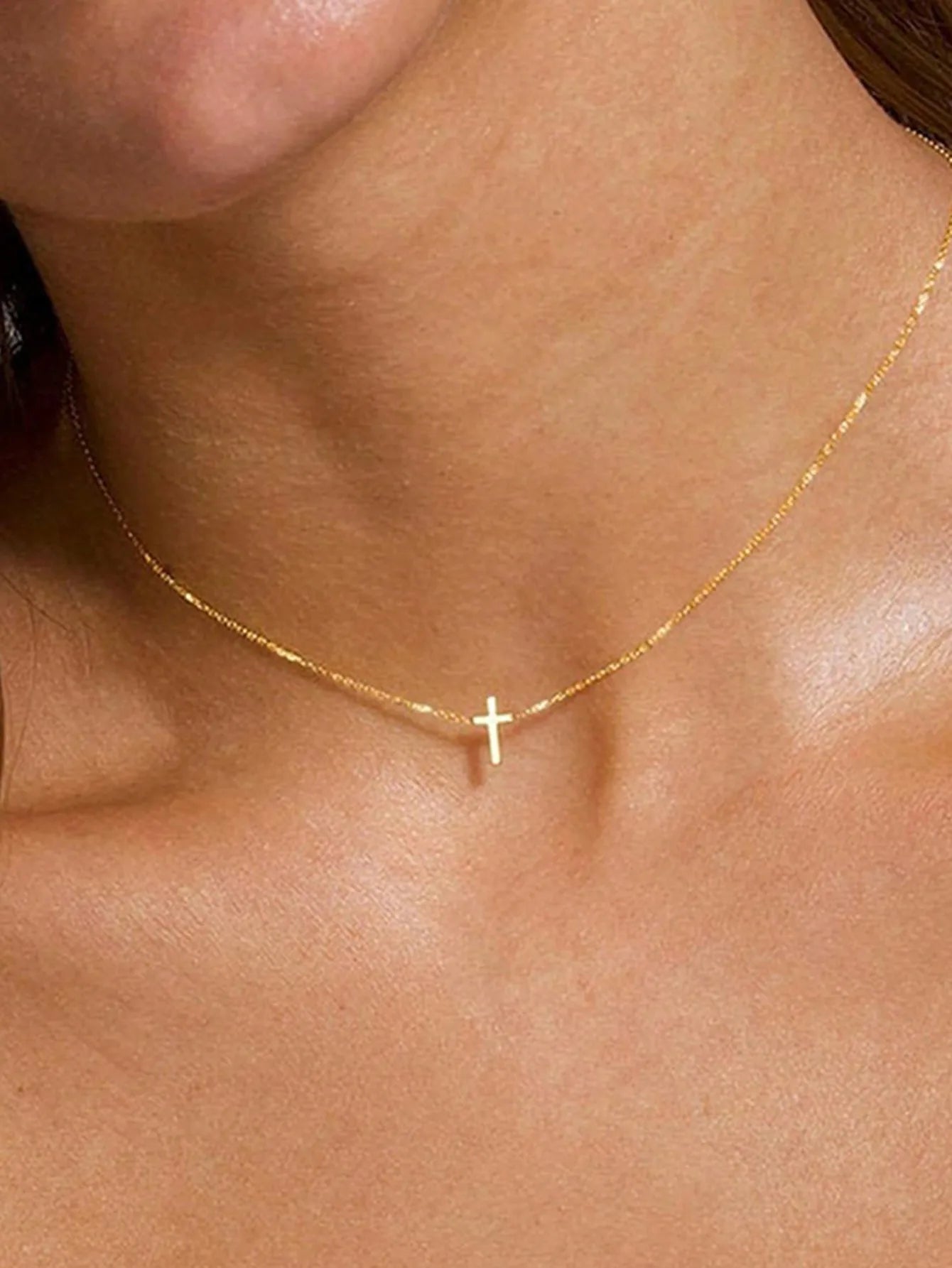 Delicate Gold Cross Necklace