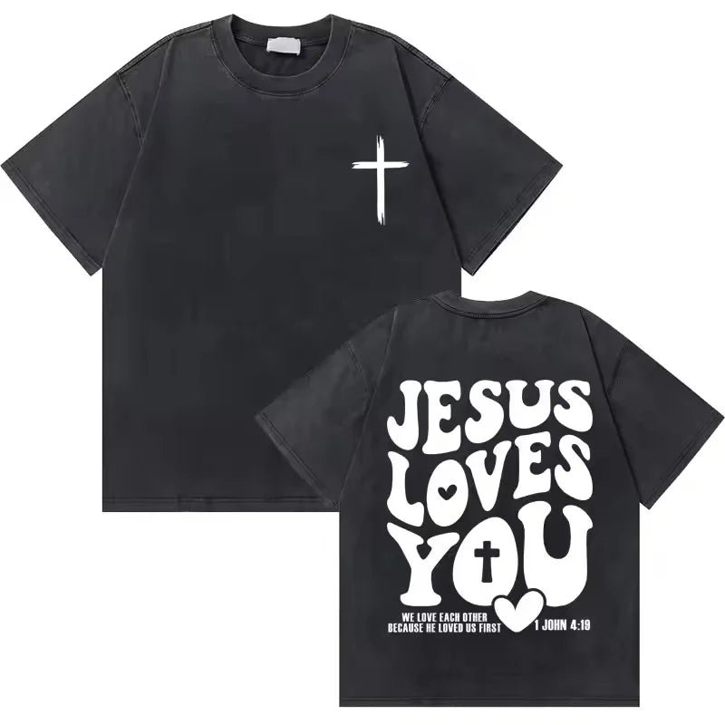 Vintage “God Loves You” Graphic Tee