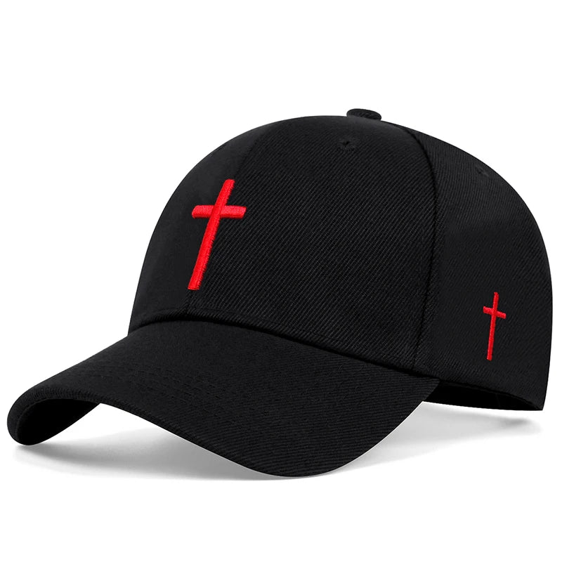 Cross Embroidered Adjustable Cap