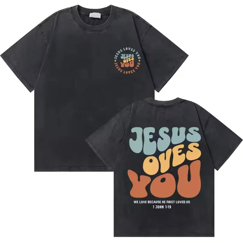 Vintage “God Loves You” Graphic Tee