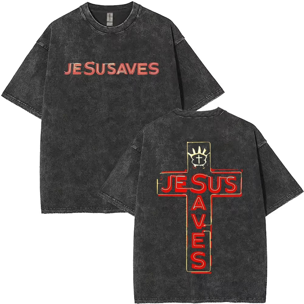 Retro Jesus Graphic Cotton Tee