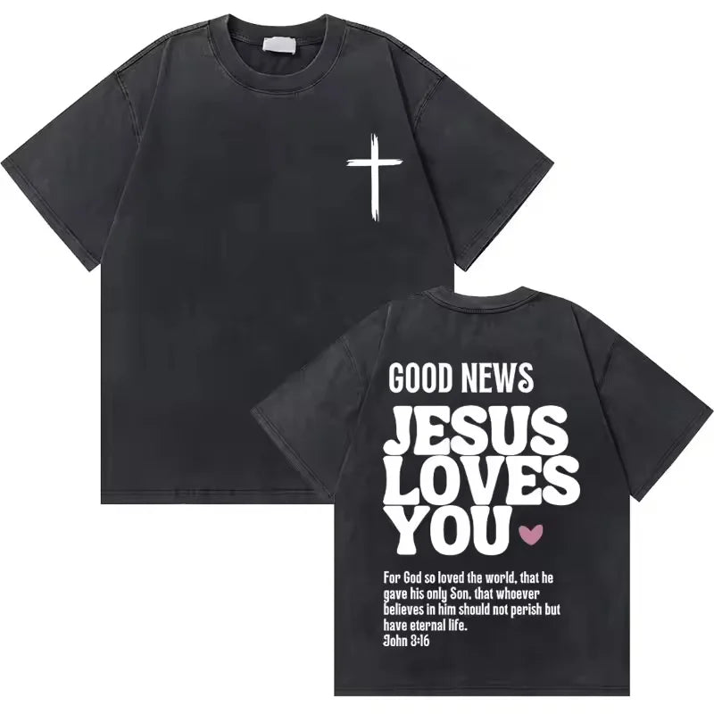 Vintage “God Loves You” Graphic Tee