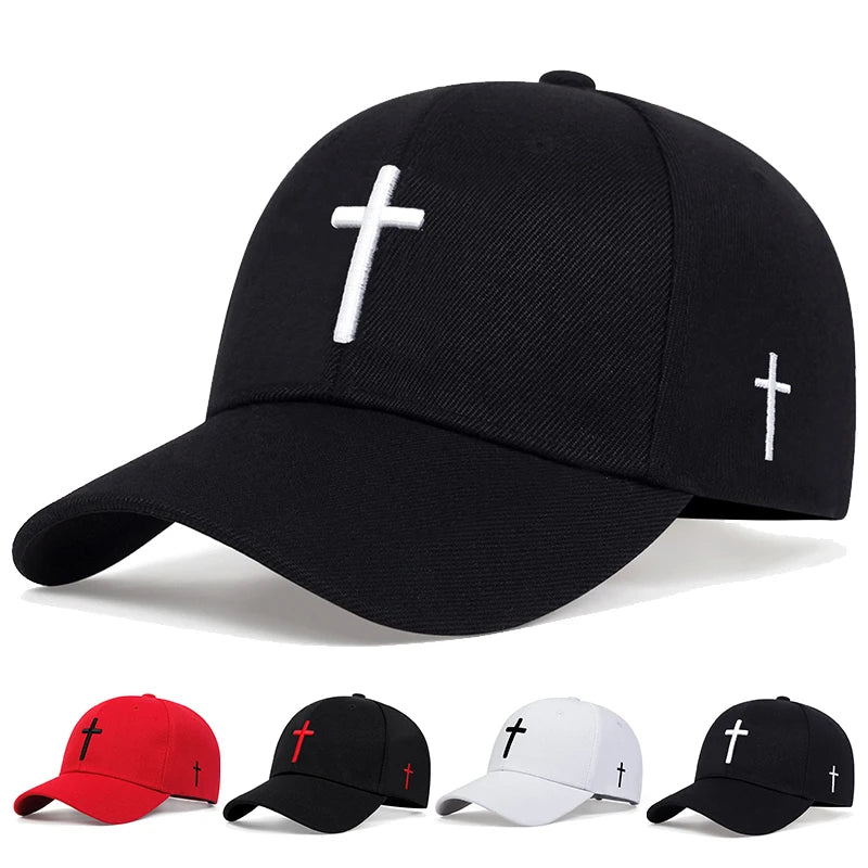 Cross Embroidered Adjustable Cap