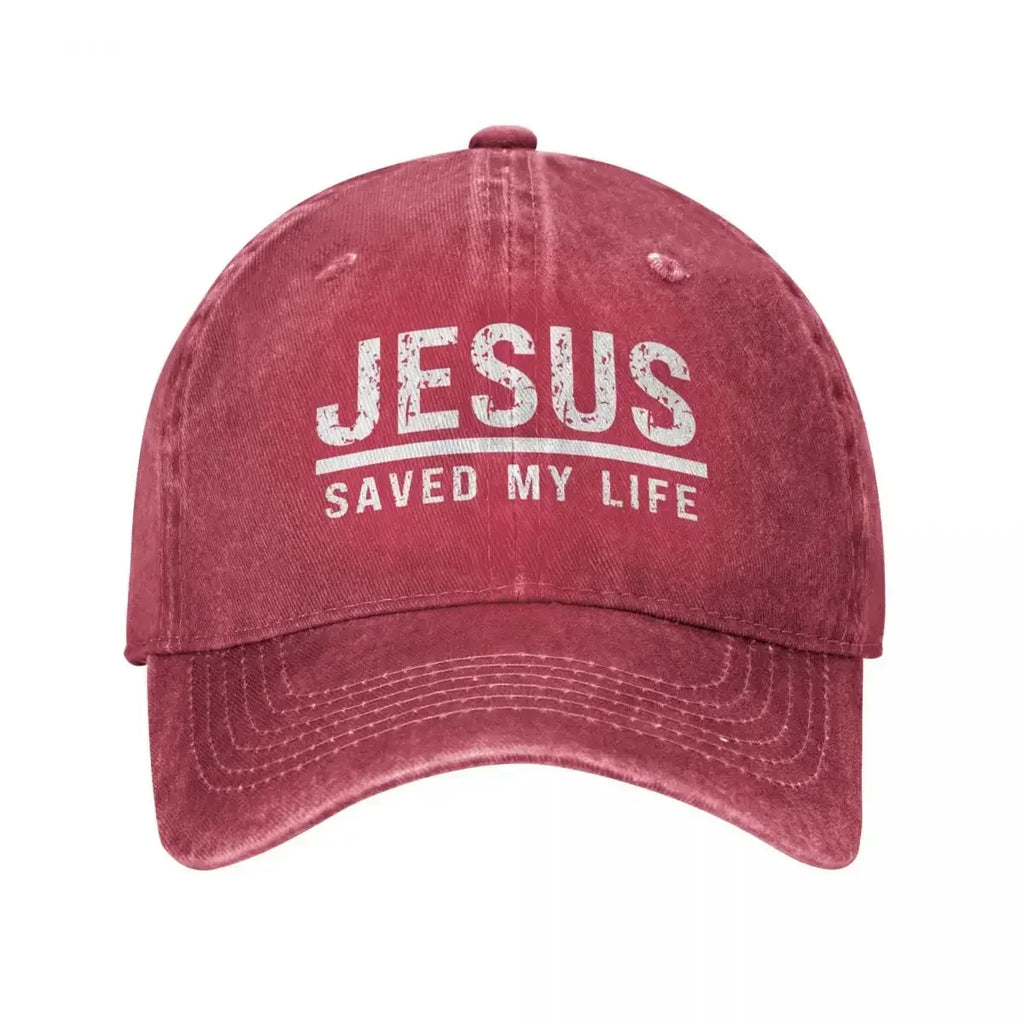 Jesus Saved My Life Washed Cap