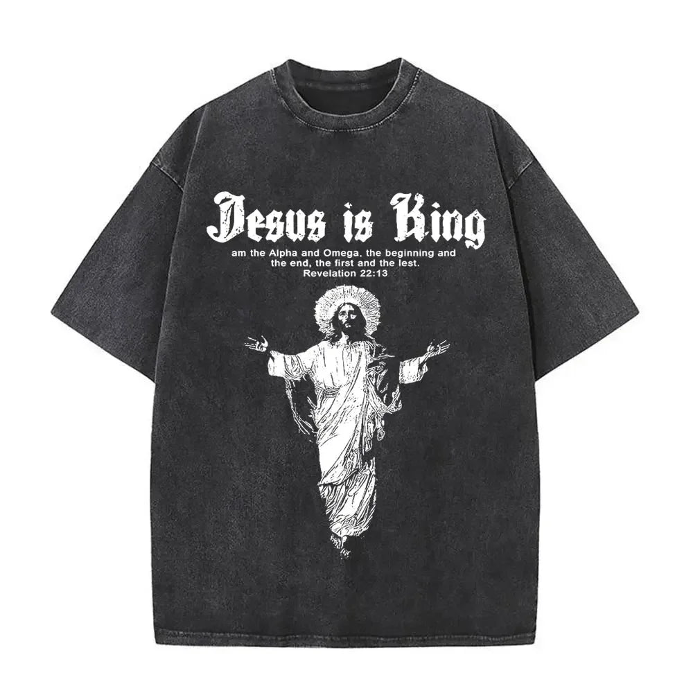 Vintage Jesus Is King Oversized Tee