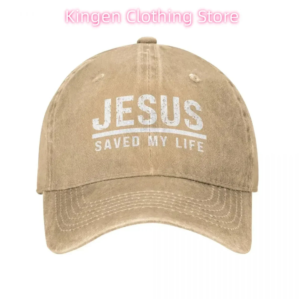 Jesus Saved My Life Washed Cap