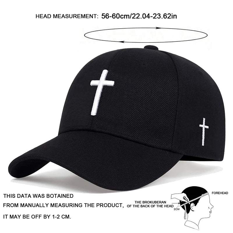 Cross Embroidered Adjustable Cap