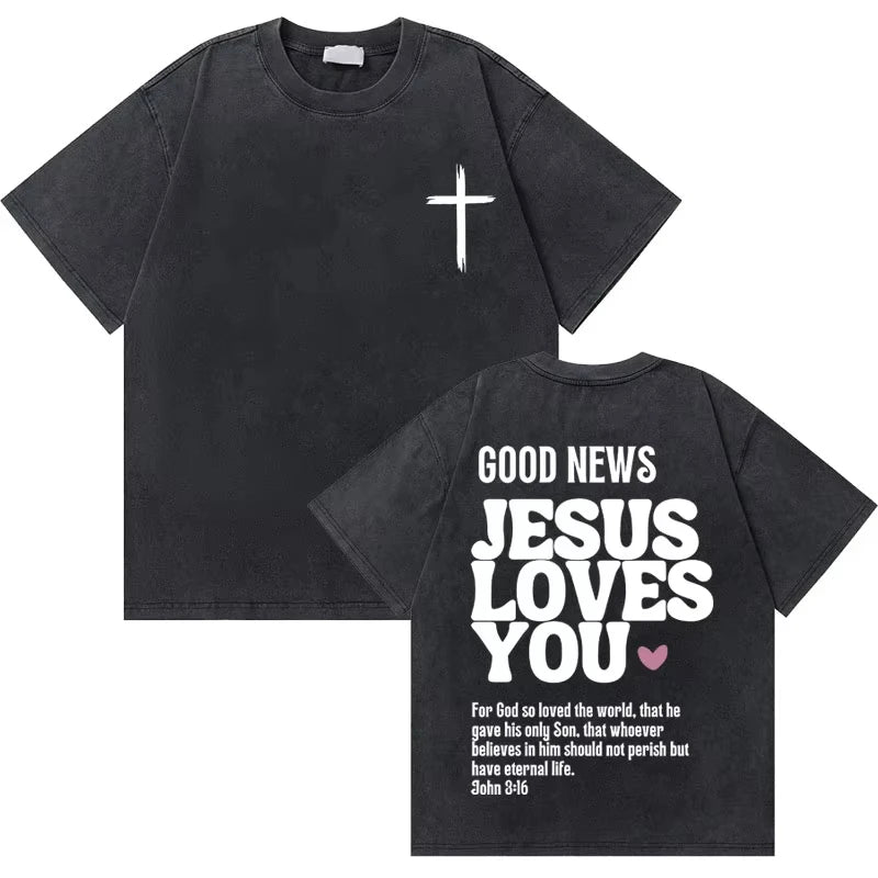 Retro Jesus Graphic Cotton Tee