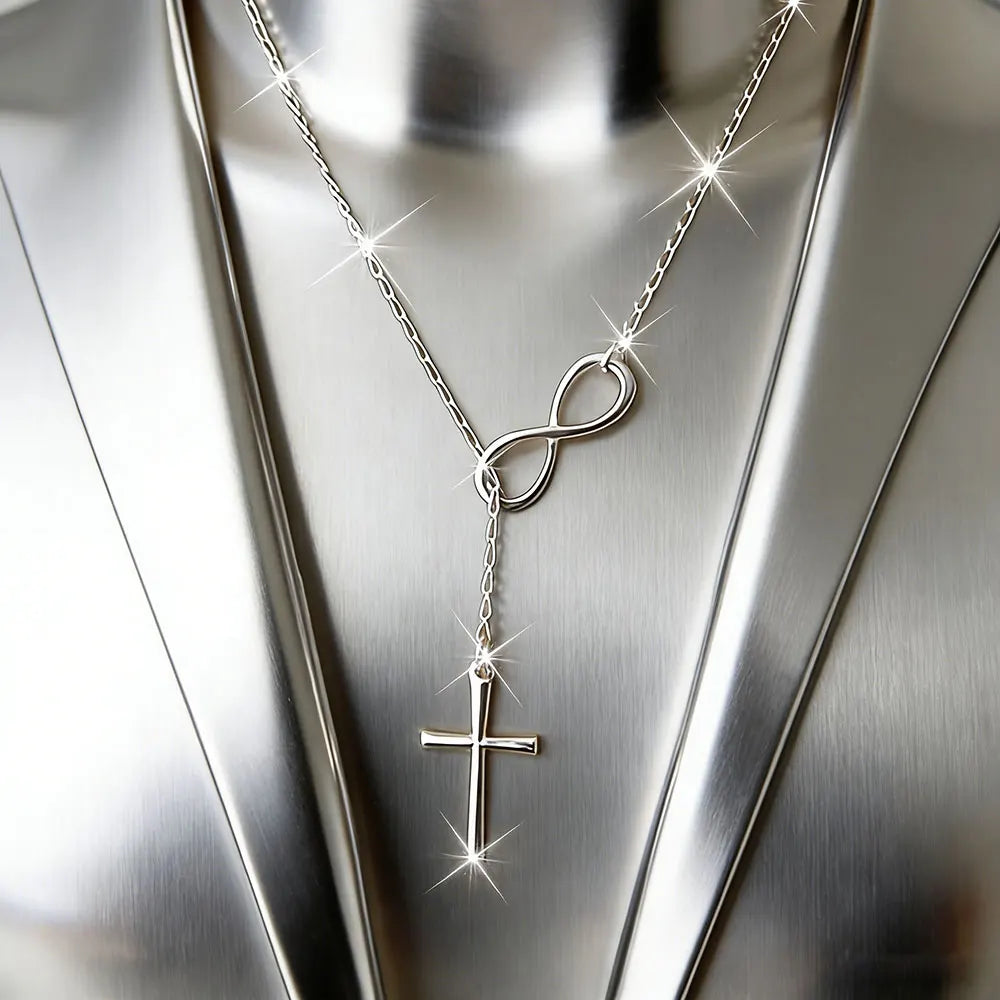 Lucky 8 Cross Pendant Necklace