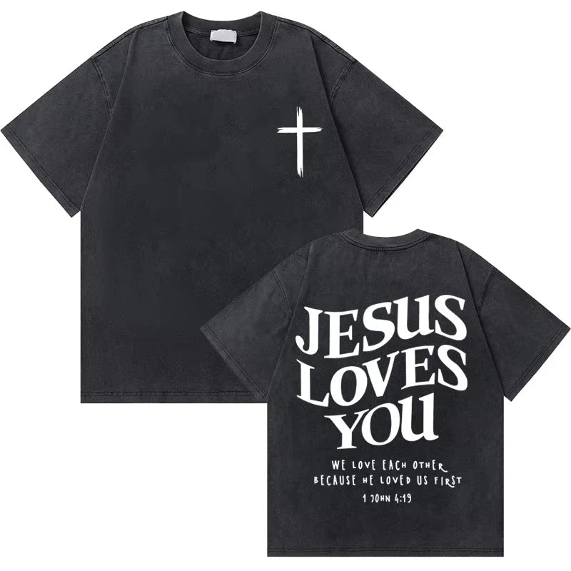 Retro Jesus Graphic Cotton Tee